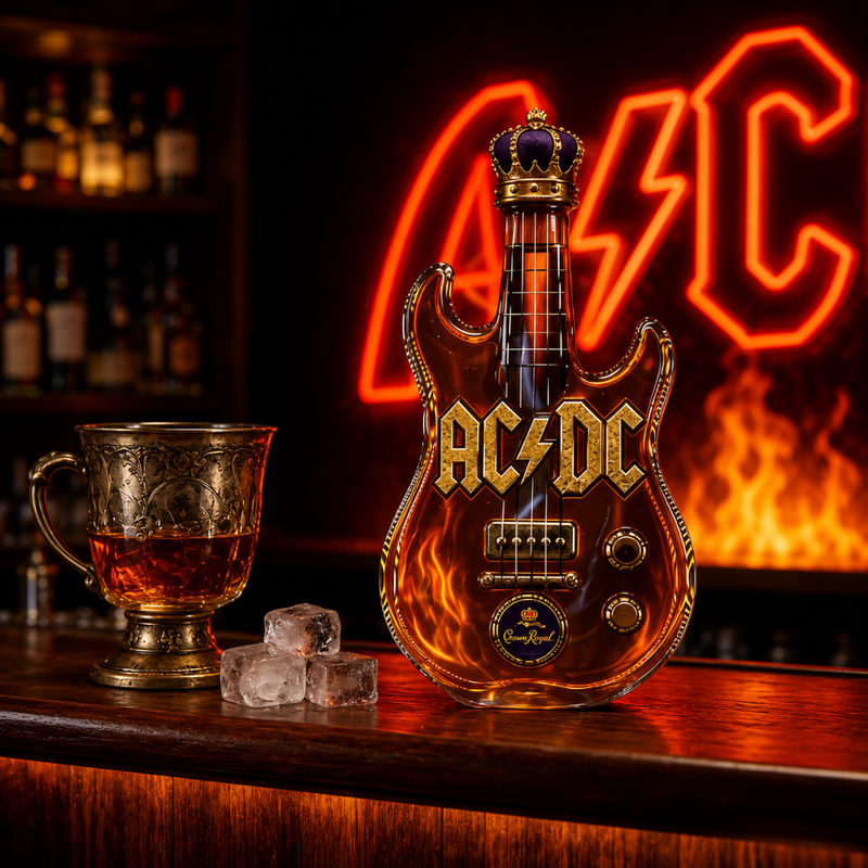 Viskio grafinas „AC/DC gitara“